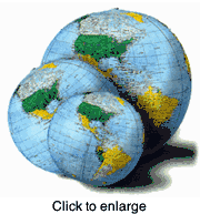 Light Blue Political Inflatable Globe 27" - click to enlarge