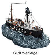 Lightship Huron  Model Ship by Anchor Bay with case - click to enlarge