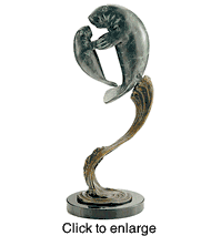 Mama and Baby Manatees Bronze Sculpture - click to enlarge