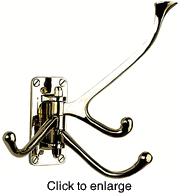 Marine Brass Four Way Coat Hook - click to enlarge