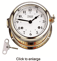 Martinique 8-Day Wind Nautical Ship's Bell Clock. - click to enlarge