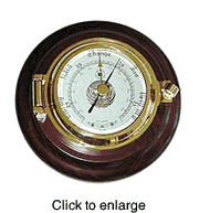 Matching Brass and Teak Barometer - click to enlarge