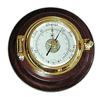 Matching Brass and Teak Barometer