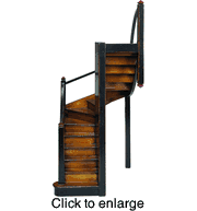 Mission Style Stairs Authentic Models Museum Wood Architectural Model Collectible  - click to enlarge