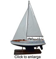 Modern Yacht Wood Model Boat - click to enlarge