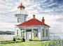 Mukilteo, WA. Lighthouse: Watercolor Print.