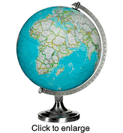  National Geographic Bowers 12" Lighted Desk or Table World Globe - click to enlarge
