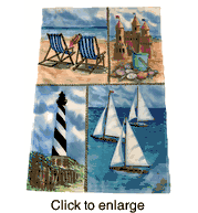Nautical Beach Lighthouse Flag  House Banner - click to enlarge