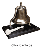 Nautical Brass Purser's Bell with bronze finish - click to enlarge