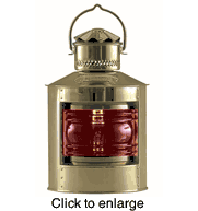 Nautical Brass Side Light, Red - Electric - click to enlarge