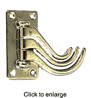 Nautical Brass Three - Way Coat Hook  - click to enlarge