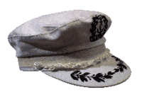Nautical Captain's Greek Hat in White Cotton