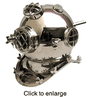 Nautical Diving Helmet Mark V Replica 17" -  Lightweight Chrome Plated - click to enlarge