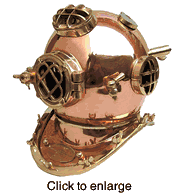 Nautical Diving Helmet Mark V Replica 17" -  Lightweight  Copper and Brass - click to enlarge