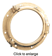 Nautical Porthole Window Heavy Duty Brass with clear glass 21" - click to enlarge