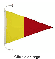 Nautical Signal Flag Pennant - Cloth  - Design # 1 - click to enlarge