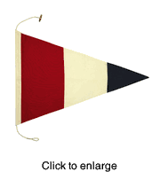Nautical Signal Flag Pennant - Cloth  - Design # 3 - click to enlarge