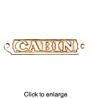 Nautical Solid Brass Plaque: Cabin - click to enlarge