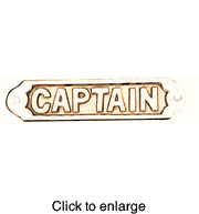 Nautical Solid Brass Plaque: Captain - click to enlarge