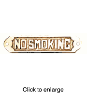 Nautical Solid Brass Plaque: No Smoking - click to enlarge