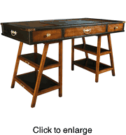 Navigators Desk Wood Nautical Furniture - click to enlarge