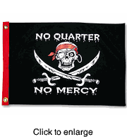 No Quarter No Mercy 12" X 18" Nautical Pirate Flag - click to enlarge