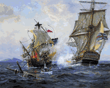 No Quarter - No Mercy  Nautical Art  Print by Charles Vickery