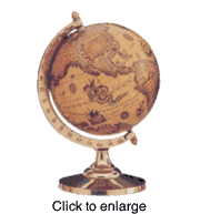 Old World Globe with Brass Stand - click to enlarge