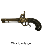 Percussion Pistol, 18th Century. Bronze finish - click to enlarge