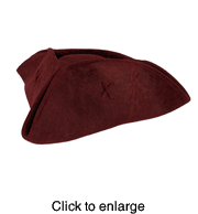 Pirate Hat Scallwag Blood Red - click to enlarge