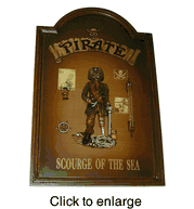 Pirate Wood Nautical Wall Sign - click to enlarge