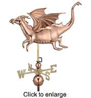 Polished Copper Dragon Weathervane - click to enlarge