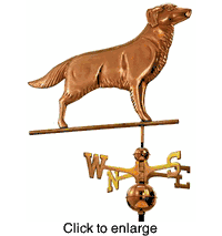 Polished Copper Weathervane Golden Retriever - click to enlarge