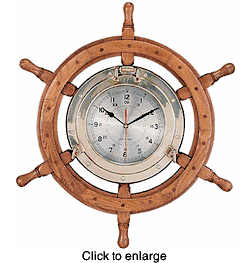 Port Hole Wheel Clock - 30" Diameter. - click to enlarge