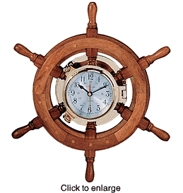 Port Hole Wheel Clock - 30" Diameter. - click to enlarge