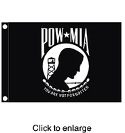 POW - MIA Boat Flag 12" by 18" - click to enlarge