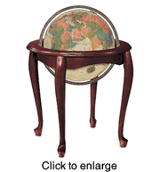 Queen Anne Lighted World Floor Globe 16"  by Replogle Globes - click to enlarge
