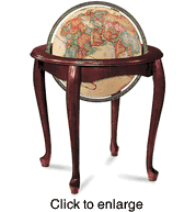 Queen Anne World Floor Globe 16"  by Replogle Globes - click to enlarge