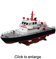 Radio Control Rescue 17 Fireboat Model  w/Water Cannon 2.4GHz RTR - click to enlarge