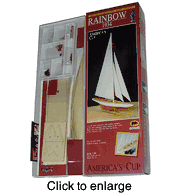 Rainbow America's Cup 1934 Model Boat Kit by Amati - Solid Wood Hull - click to enlarge