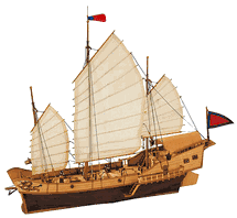 Red Dragon Chinese Junk Wood Model Boat Kit by Artesania Latina