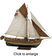  Regina Sloop Wood Model Boat Kit by Billing Boats - click to enlarge