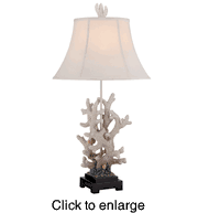 Replica Coral Table Lamp with fish - click to enlarge