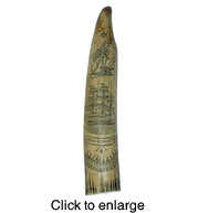 Replica Nautical Whaling Scrimshaw - Resin Ivory Hippo Tooth - click to enlarge