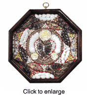 Sailor's Valentine, Flower  Seashell Shadowbox  Art - click to enlarge