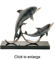 Sailors Delight Bronze Nautical Dolphin Sculpture - click to enlarge