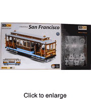 San Francisco California Street Cable Car Wood Model Kit  by OcCre - click to enlarge