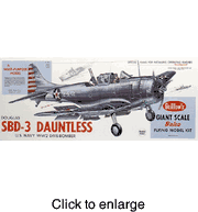 SBD-3 Dauntless: Wood Airplane Model Kit by Guillow's - click to enlarge