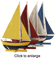Set of 4 mini Pond Sailboats - click to enlarge
