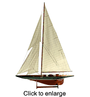 Shamrock Wood Model Boat America's Cup Racing Yacht - click to enlarge